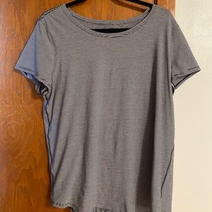 Lululemon black and white stripe love crew